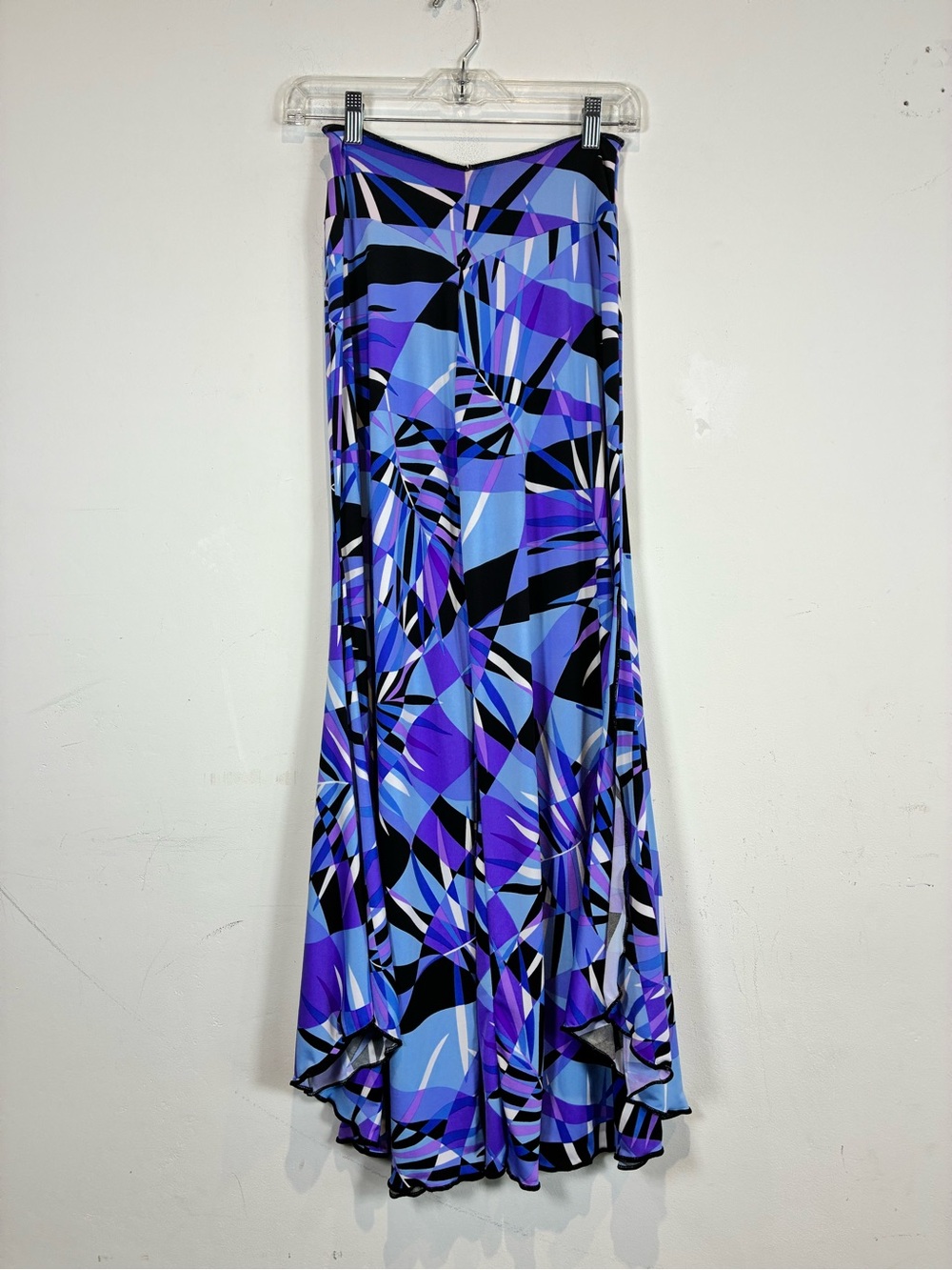 Autumn Teneyl Blue & Purple Geometric Flared Wide Leg Pants, Size M - Picture 2 of 4